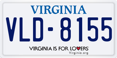 VA license plate VLD8155