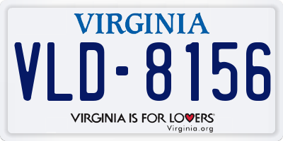 VA license plate VLD8156