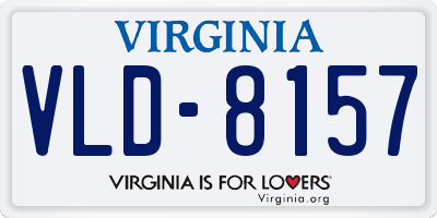 VA license plate VLD8157