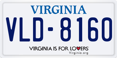 VA license plate VLD8160