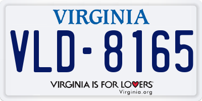 VA license plate VLD8165