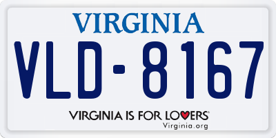 VA license plate VLD8167
