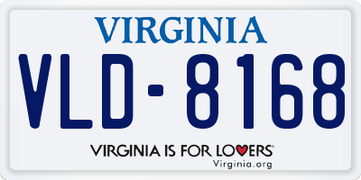 VA license plate VLD8168