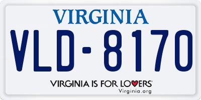 VA license plate VLD8170