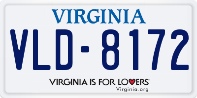 VA license plate VLD8172