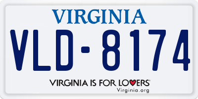 VA license plate VLD8174