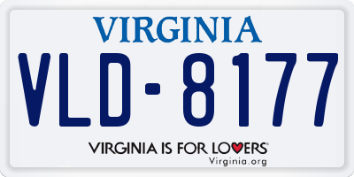 VA license plate VLD8177