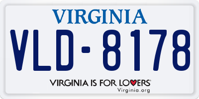 VA license plate VLD8178