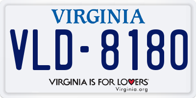 VA license plate VLD8180
