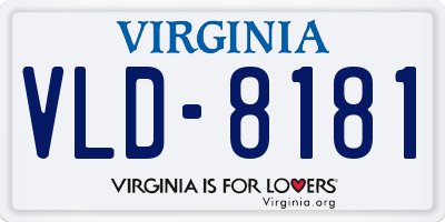 VA license plate VLD8181