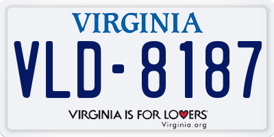 VA license plate VLD8187