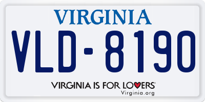 VA license plate VLD8190