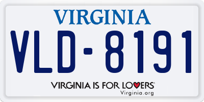 VA license plate VLD8191