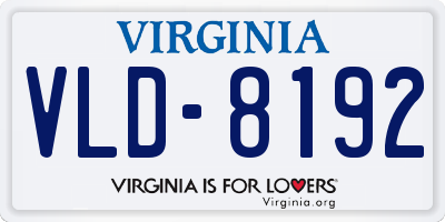 VA license plate VLD8192