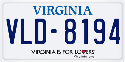 VA license plate VLD8194