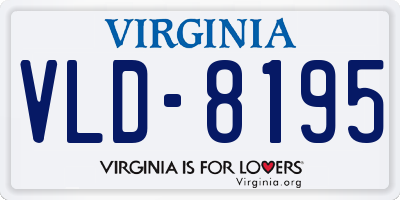 VA license plate VLD8195