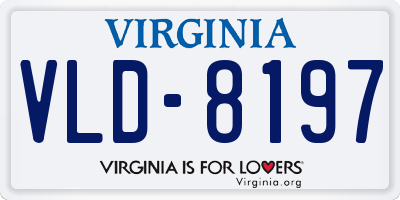 VA license plate VLD8197