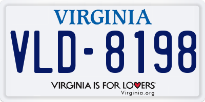 VA license plate VLD8198