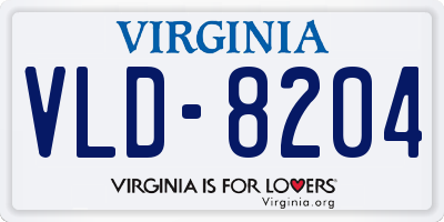 VA license plate VLD8204