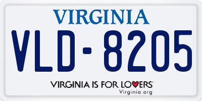VA license plate VLD8205