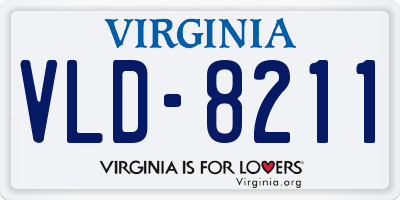 VA license plate VLD8211