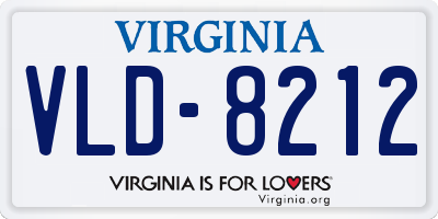 VA license plate VLD8212