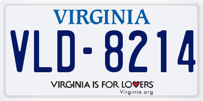 VA license plate VLD8214