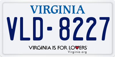 VA license plate VLD8227