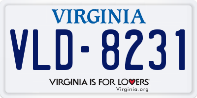 VA license plate VLD8231
