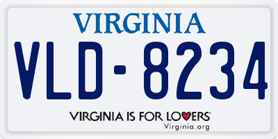 VA license plate VLD8234
