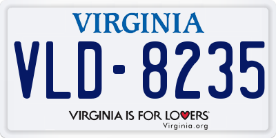 VA license plate VLD8235