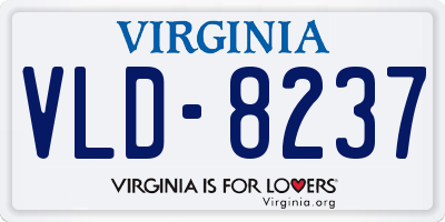 VA license plate VLD8237