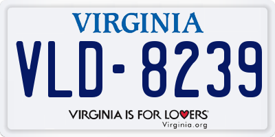 VA license plate VLD8239