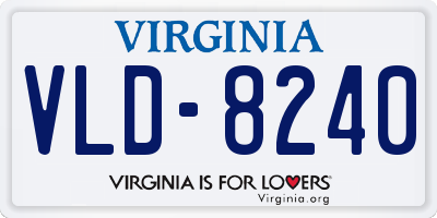 VA license plate VLD8240