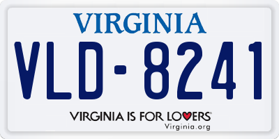 VA license plate VLD8241