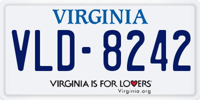 VA license plate VLD8242