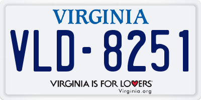 VA license plate VLD8251