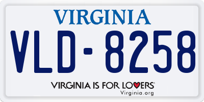 VA license plate VLD8258