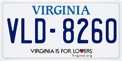 VA license plate VLD8260