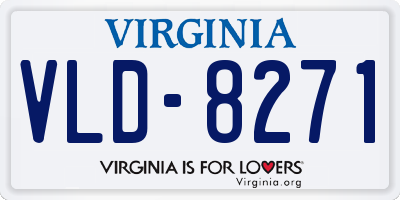 VA license plate VLD8271