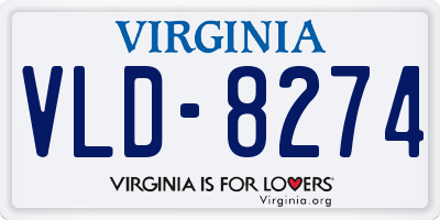 VA license plate VLD8274