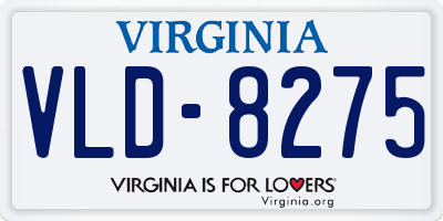 VA license plate VLD8275