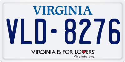 VA license plate VLD8276