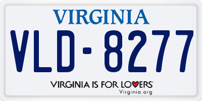 VA license plate VLD8277