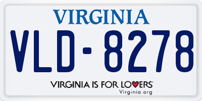 VA license plate VLD8278
