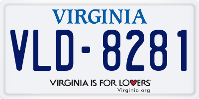 VA license plate VLD8281