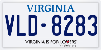 VA license plate VLD8283