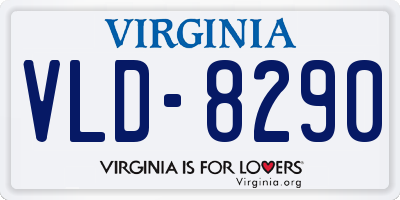 VA license plate VLD8290
