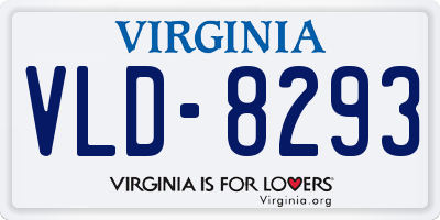 VA license plate VLD8293