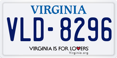 VA license plate VLD8296